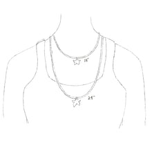 Load image into Gallery viewer, necklace guide showing approximate length of 18 inch and 24 inch chain