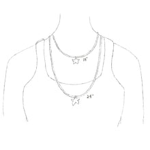 Load image into Gallery viewer, necklace guide showing approximate length of 18 inch and 24 inch chain
